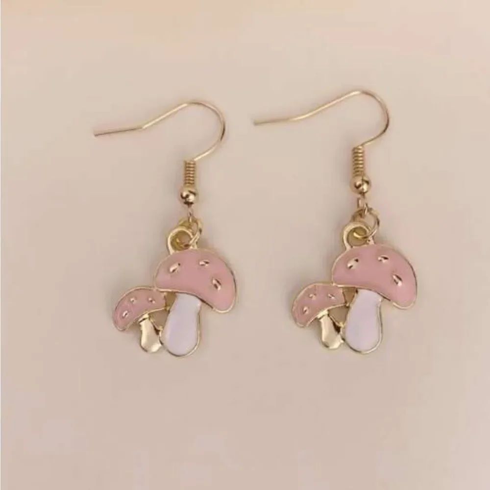 Pink mushroom earring N344